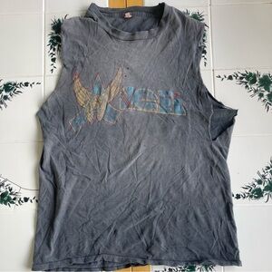 Vintage ANGEL Cutoff T Shirt S Glam Rock Band 1980 Distressed Faded Grunge Punk